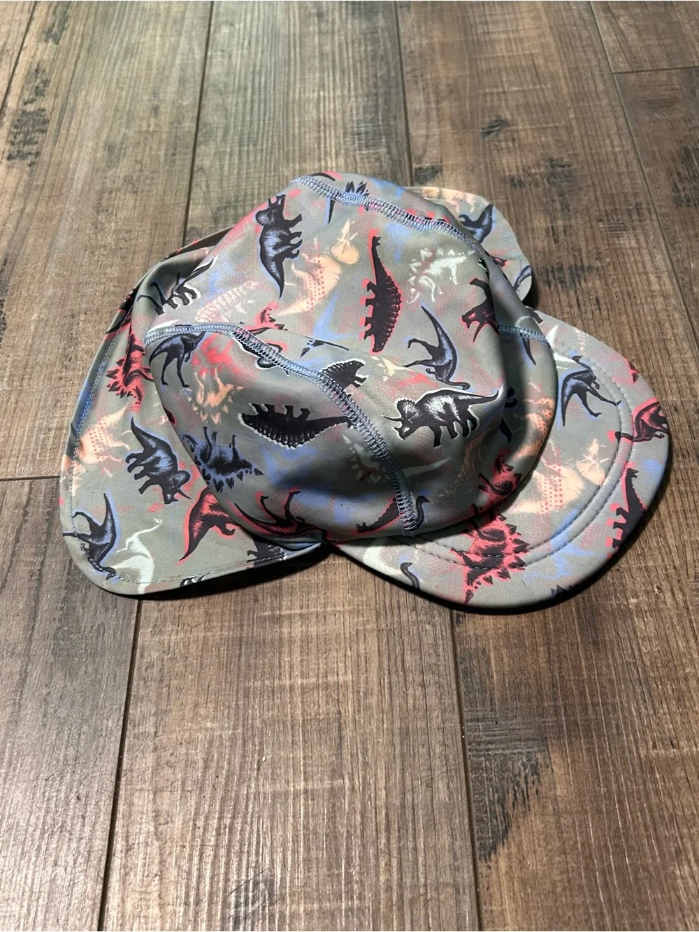 Child’s Dinosaur Print Cap with Neck Cover for Boys Girls One Size
